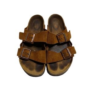Birkenstock Arizona Mink Suede Double Strap Sandal | 39